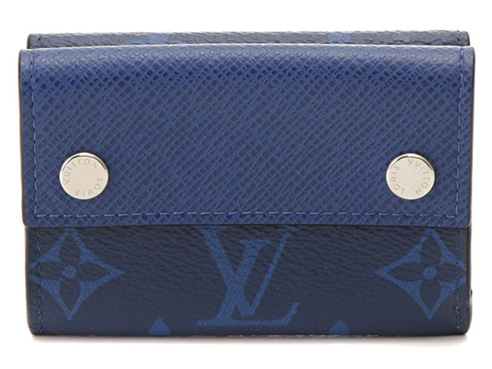 LOUIS VUITTON Discovery Compact Wallet Taigarama Blue